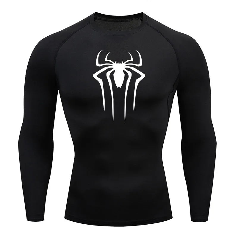Men's Long Sleeve Spider Rashguard Shirt