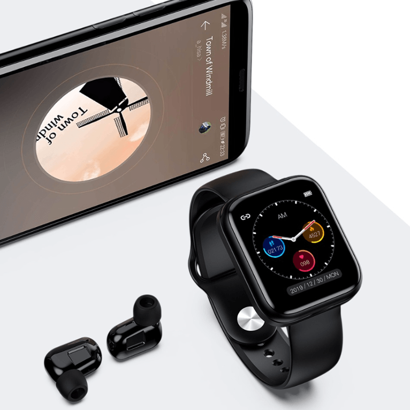 2-in-1 Smartwatch with Wireless Earbuds