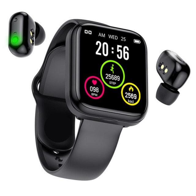 2-in-1 Smartwatch with Wireless Earbuds